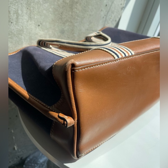 SOLD Tory Burch Perry Medium Multi-Stripe Canvas Tote - Picture 8 of 14